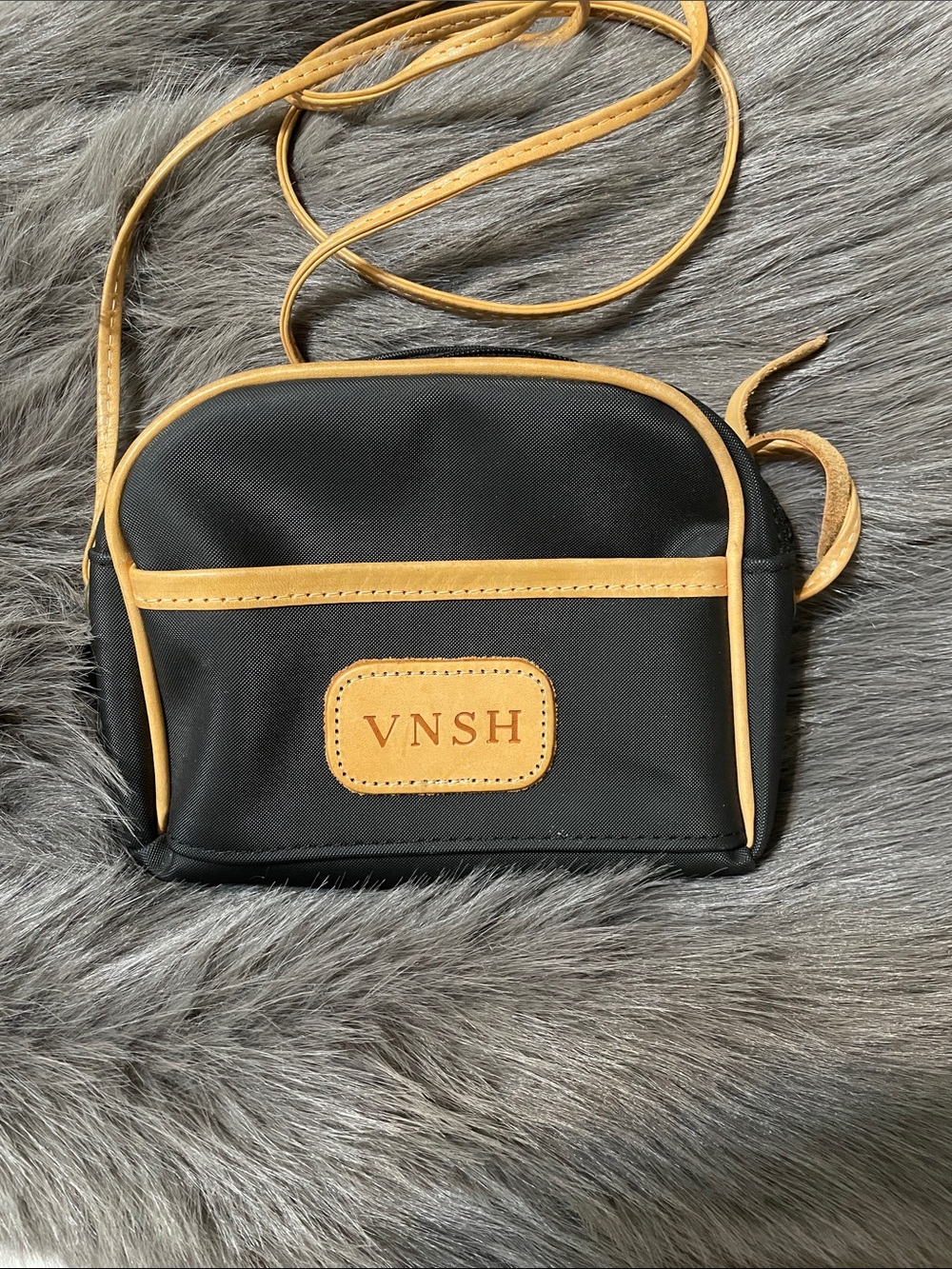 Jon Hart Design Black and Tan Crossbody Pouch